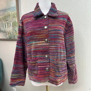 TanTrums Vintage Multicolor Striped Jacket -‎ Size S